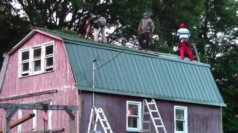 installing metal roof on gambrel